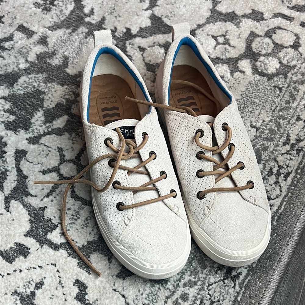 Sperry Light grey Sneakers with Blue Trim